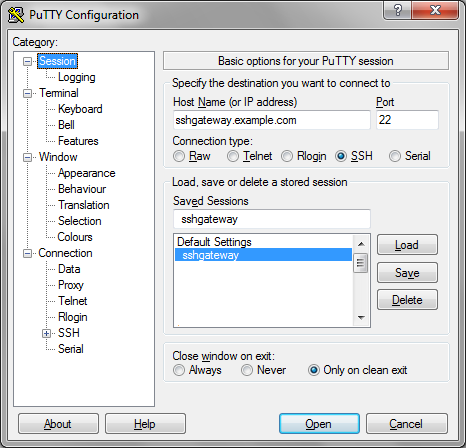 putty settings